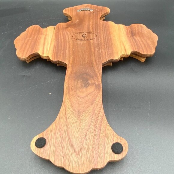 Handcrafted Craig Caudill Wooden USA Flag American Fallen Soldier Memorial Cross - Picture 2 of 9